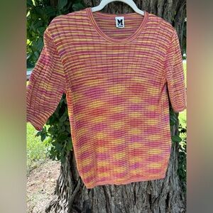 ✨Missoni pink and yellow textured quarter length sweater✨